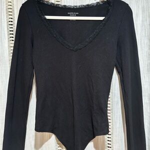 American Eagle Outfitters Black Fitted Bodysuit